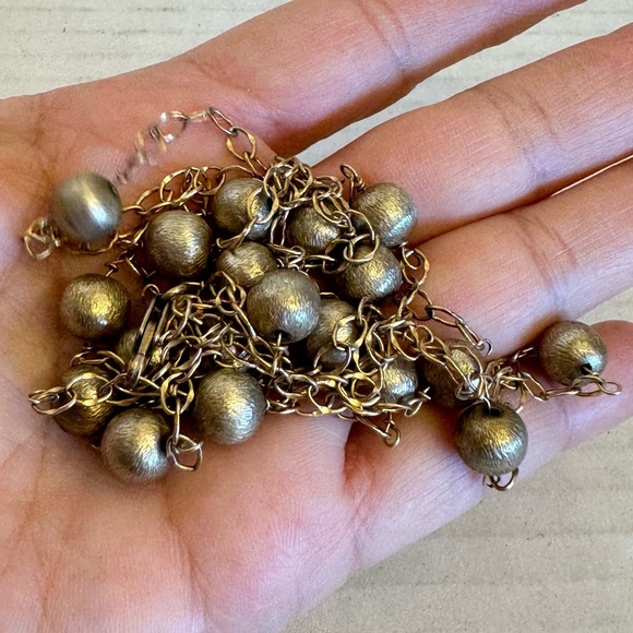 Vintage Gold Beaded Cable Link Chain Chain Necklace 14kt Gold Filled - Picture 10 of 16